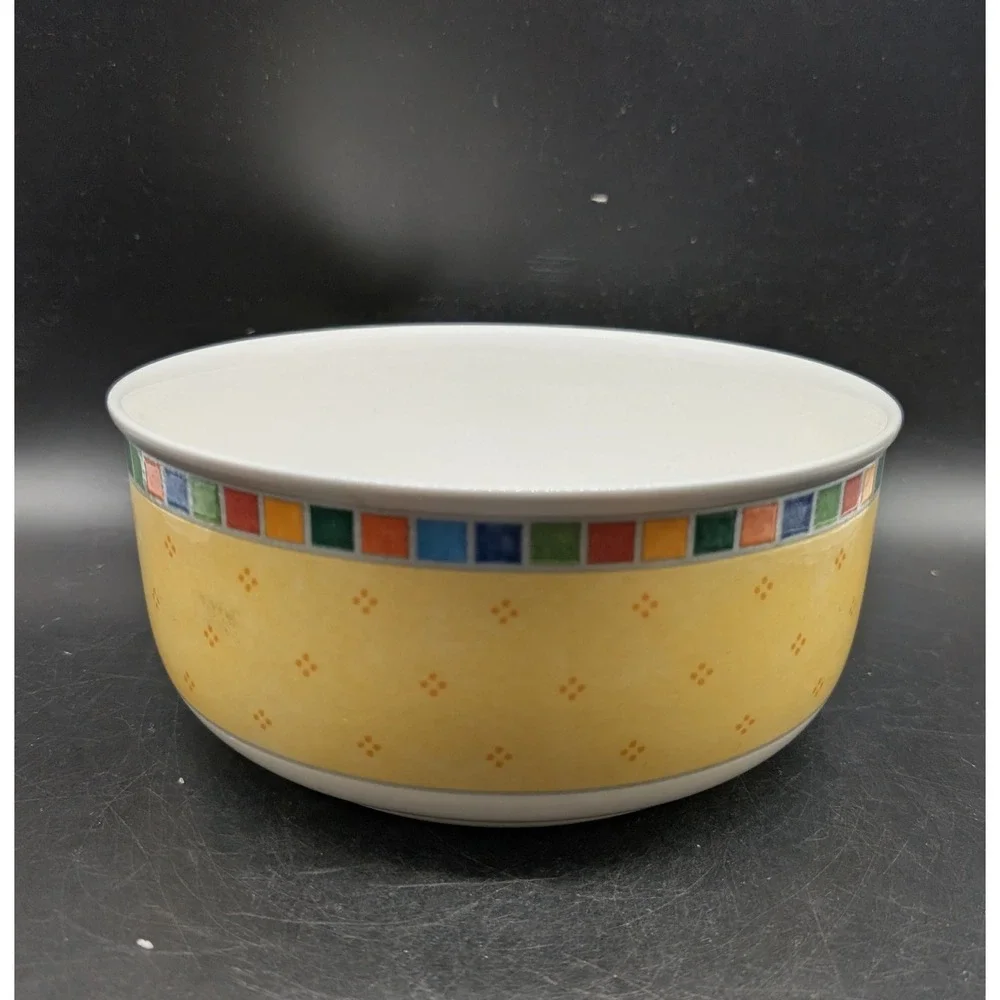 Villeroy & Boch Twist Alea Limone Fine China Serving Bowl Yellow Mosaic 8